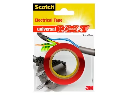 3M Cinta Aislante Scotch Roja de 10 m x 15 mm