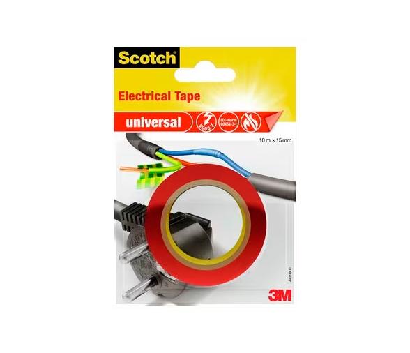 3M Cinta Aislante Scotch Roja de 10 m x 15 mm