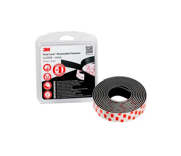 3M Dual Lock Cierre Reutilizable Negro - SJ3550