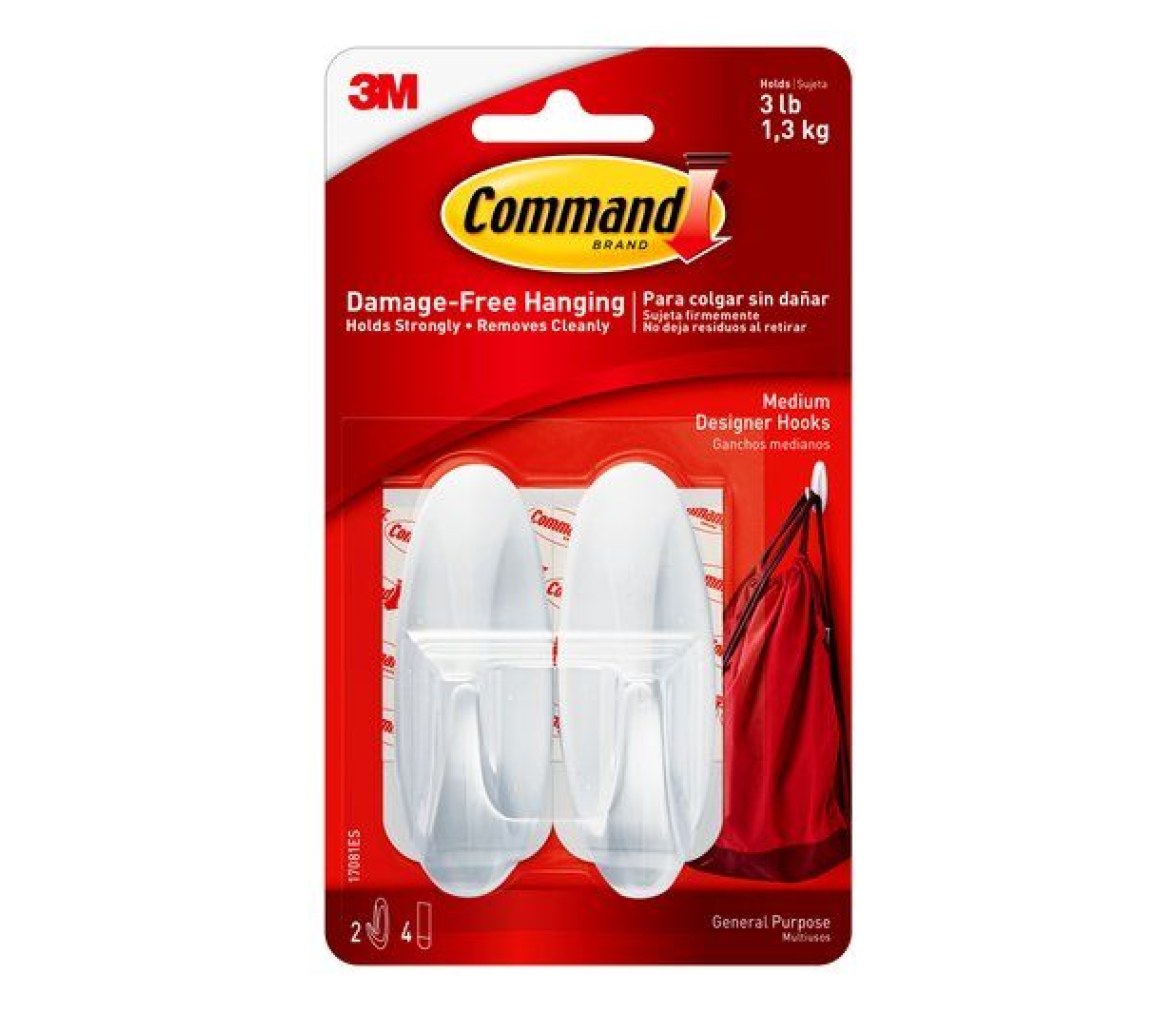 3M Command Dos Ganchos de Diseño Medianos
