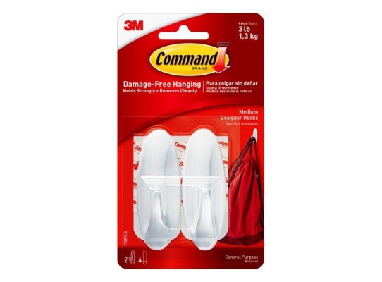 3M Command Two Medium Design Hooks