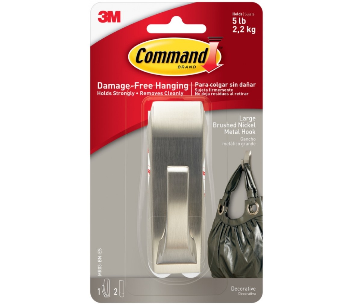 3M Command Gancho Metalizado Grande Recto