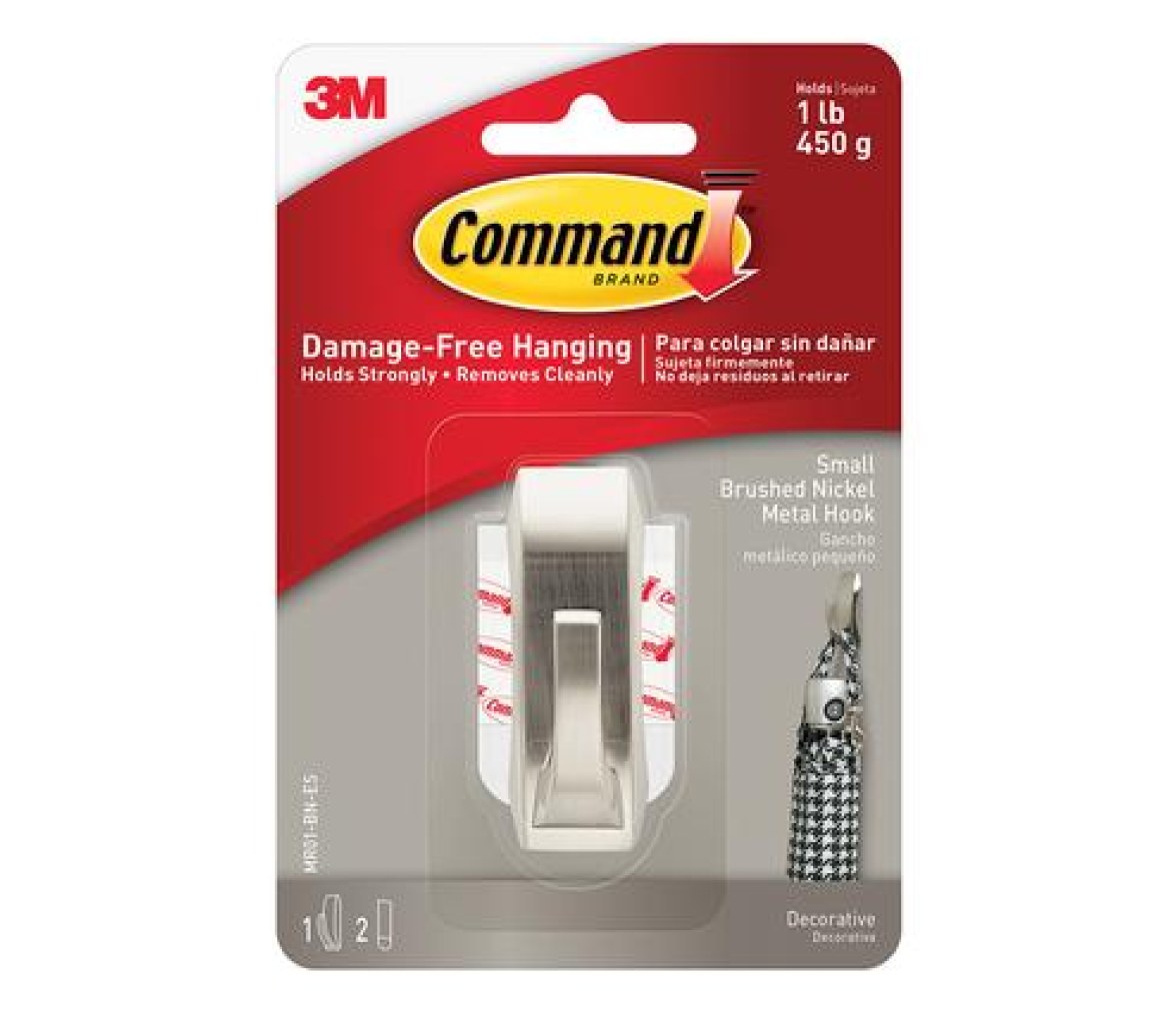 3M Command Gancho Metalizado Pequeño Recto