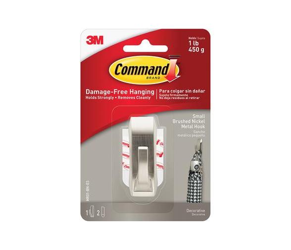3M Command Gancho Metalizado Pequeño Recto