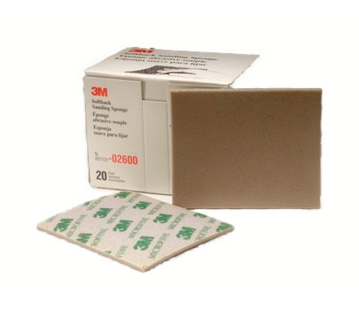 3M Paquete 20 uds Esponja Abrasiva Microfina 115 mm x 140 mm 02600