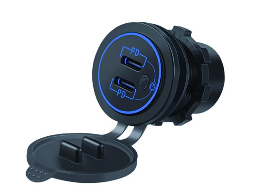 Dual Type-C USB Charger – 12-24VDC, 36W (18W+18W)