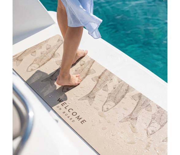 Alfombra Antimicrobial Welcome 140×50 cm – Fish Beige - Marine Business