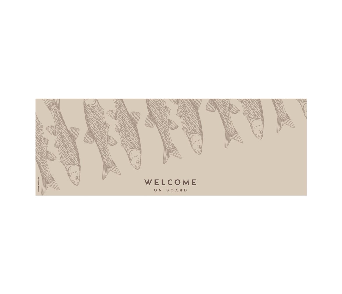 Alfombra Antimicrobial Welcome 140×50 cm – Fish Beige - Marine Business