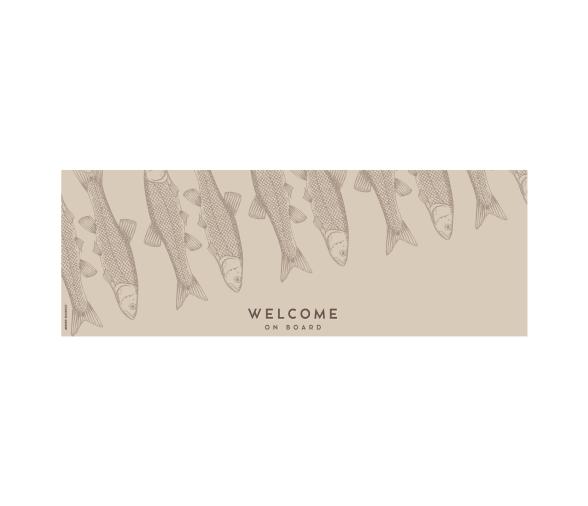 Alfombra Antimicrobial Welcome 140×50 cm – Fish Beige - Marine Business