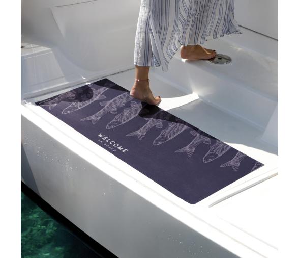 Alfombra Antimicrobial Welcome 140×50 cm – Fish Blue - Marine Business