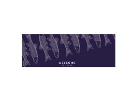 Alfombra Antimicrobial Welcome 140×50 cm – Fish Blue - Marine Business