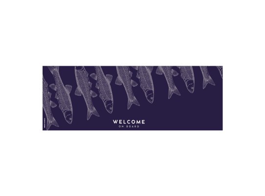 Antimicrobial Welcome Mat 140×50 cm – Fish Blue - Marine Business