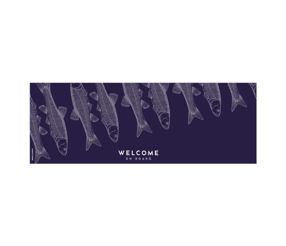 Alfombra Antimicrobial Welcome 140×50 cm – Fish Blue - Marine Business