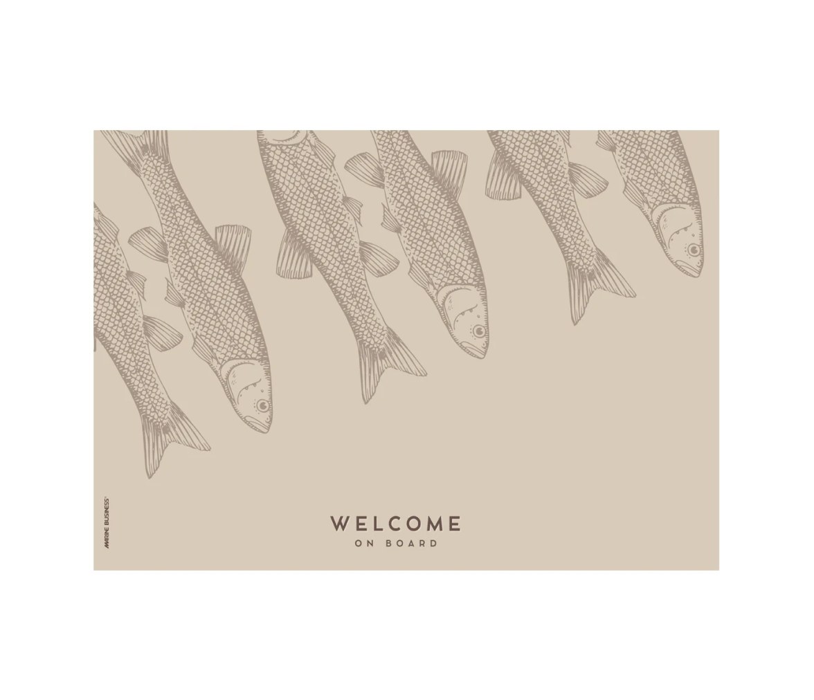 Alfombra Antimicrobial Welcome 70×50 cm – Fish Beige - Marine Business