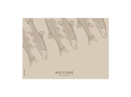 Alfombra Antimicrobial Welcome 70×50 cm – Fish Beige - Marine Business