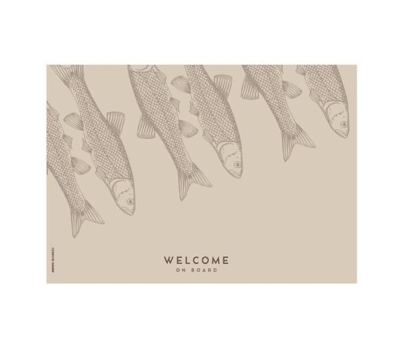 Alfombra Antimicrobial Welcome 70×50 cm – Fish Beige - Marine Business