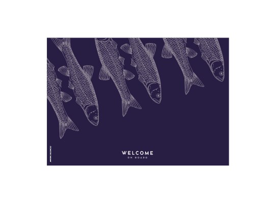 Antimicrobial Welcome  Mat 70×50 cm – Fish Blue - Marine Business