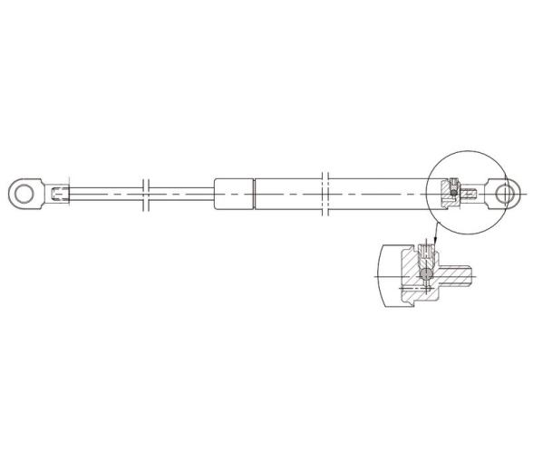 Amortiguador de Gas Ajustable Ojo-Ojo 8mm