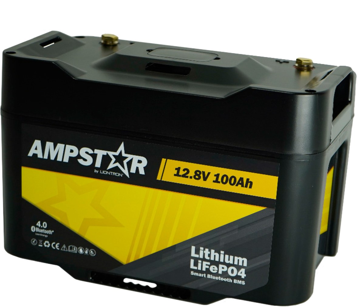 AMPSTAR Batería Litio LiFePO4 12.8V 100Ah Bluetooth