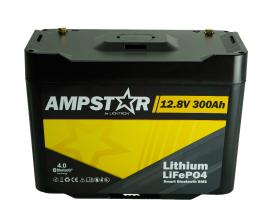 AMPSTAR Batería Litio LiFePO4 12.8V 300Ah Bluetooth