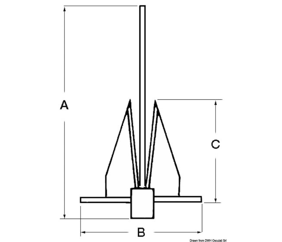 Ancla Tipo Danforth de Acero Inoxidable AISI 316