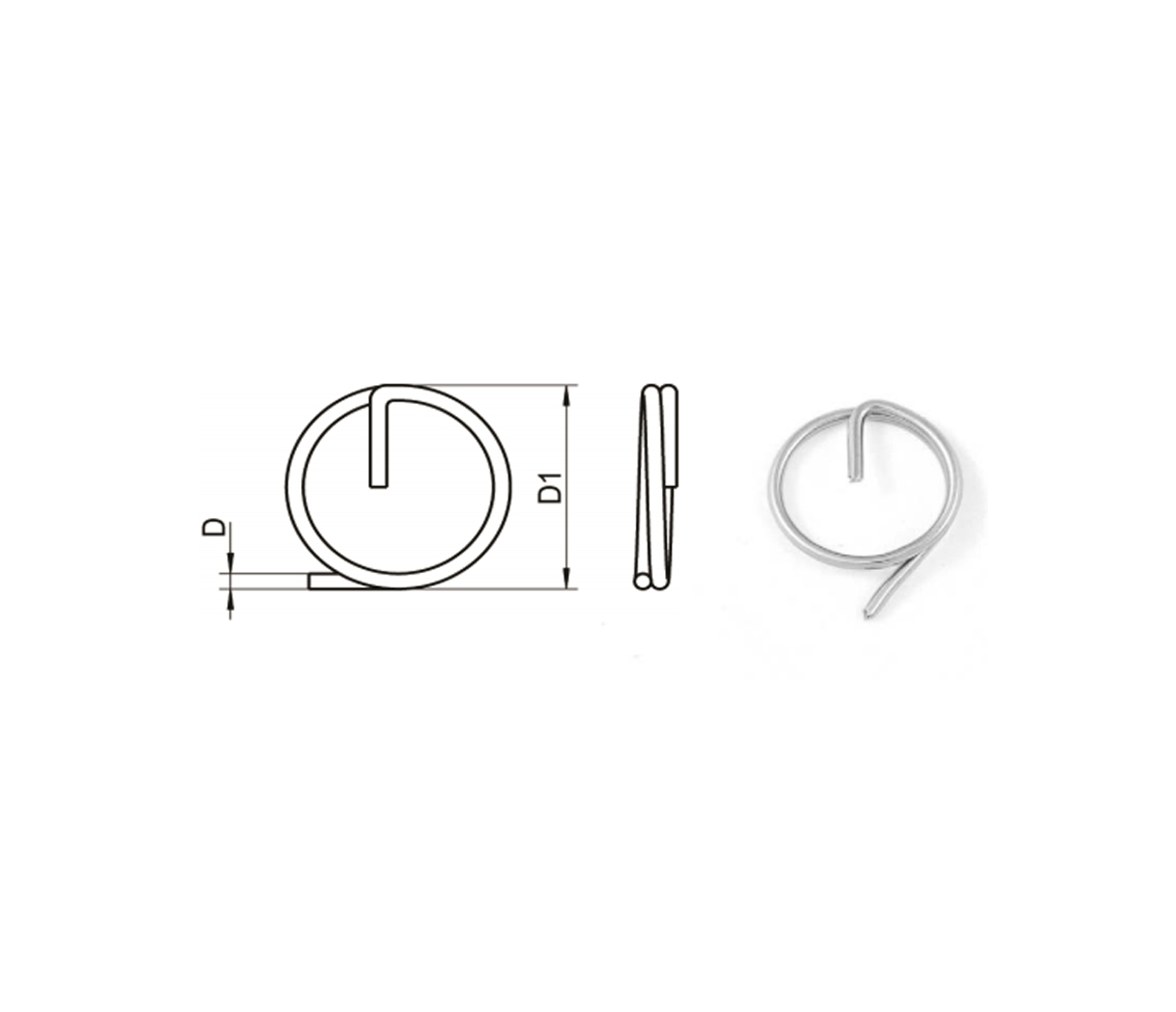 Stainless Steel Push Pin Ring
