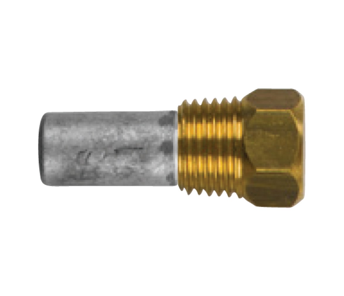 Tecnoseal Ánodo Barra Motor Ø10 - L 15 - C/Tapón Latón 1/4" Gas Cónico