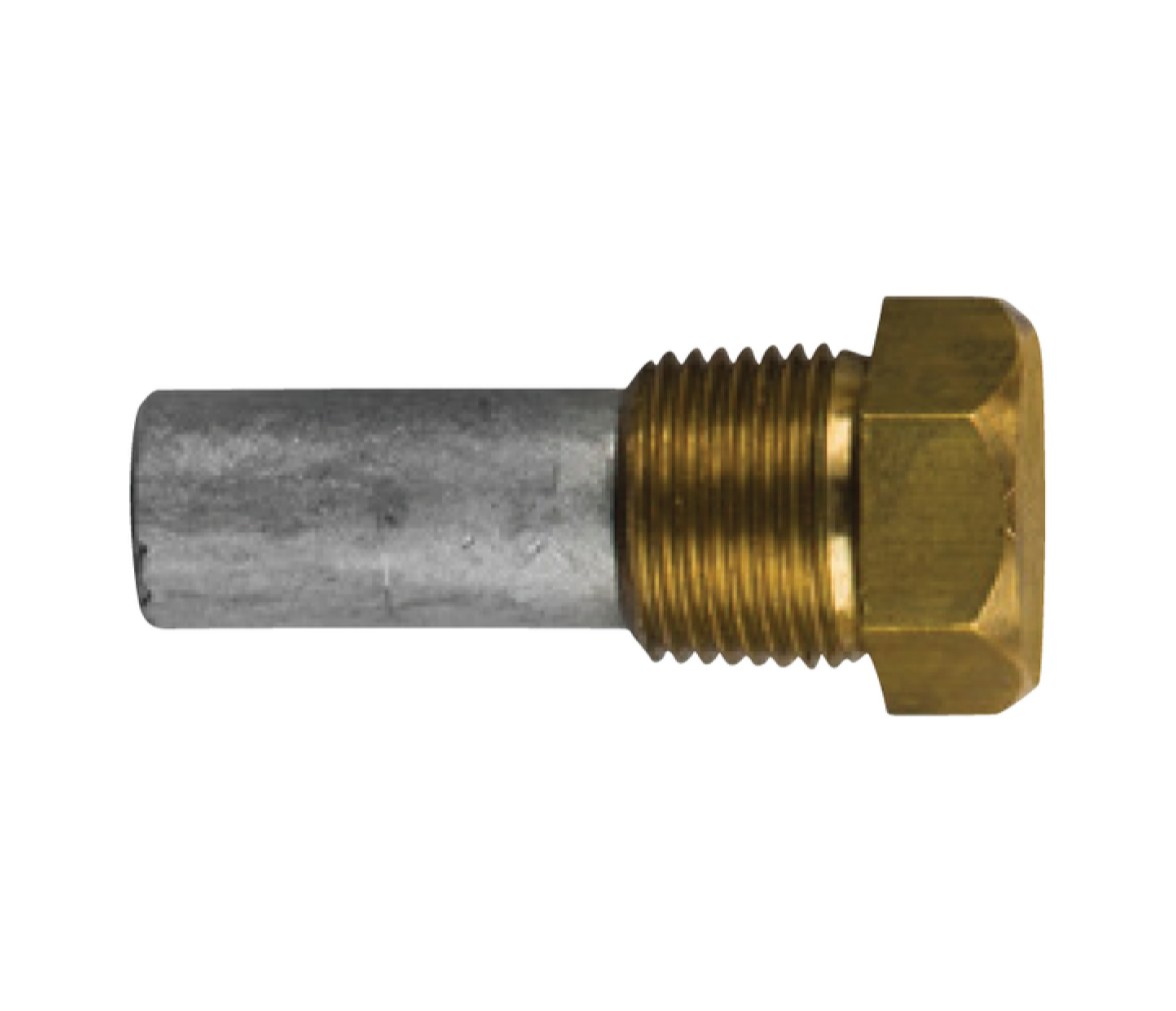 Tecnoseal Ánodo Barra Motor Ø10 - L 26 - C/Tapón Latón 1/4" Gas Cónico