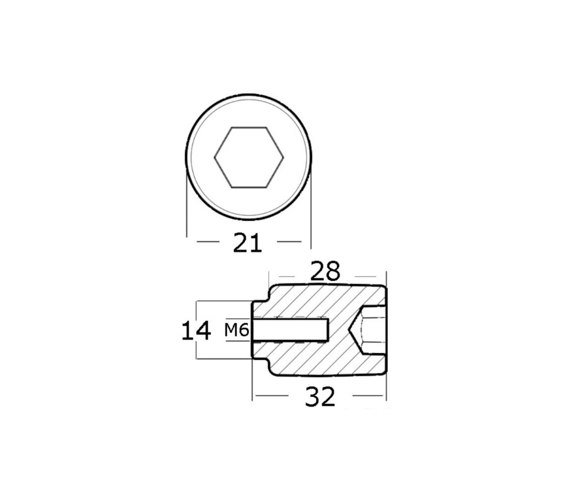 Tecnoseal Anodo Cilindrico Yamaha 80/225 Hp