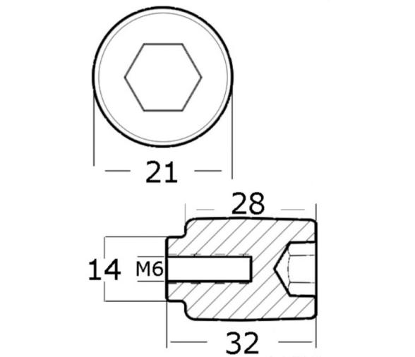 Tecnoseal Anodo Cilindrico Yamaha 80/225 Hp