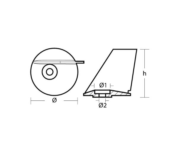 Tecnoseal Anodo Tohatsu Aleta para 35/40 HP