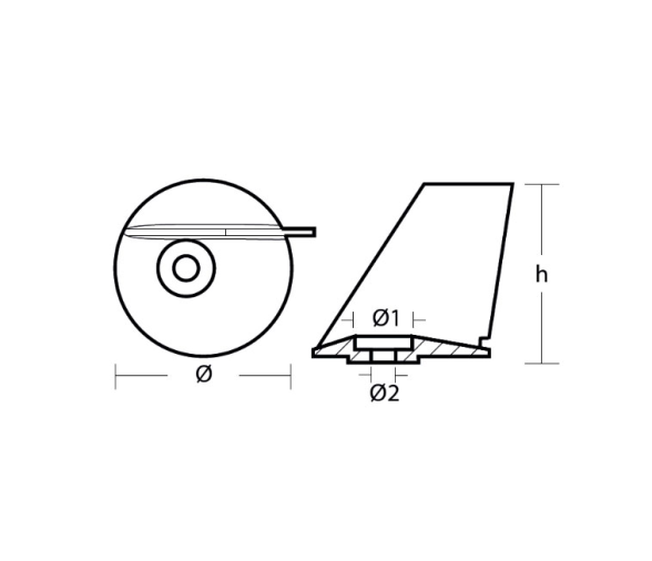 Tecnoseal Anodo Tohatsu Aleta para 35/40 HP