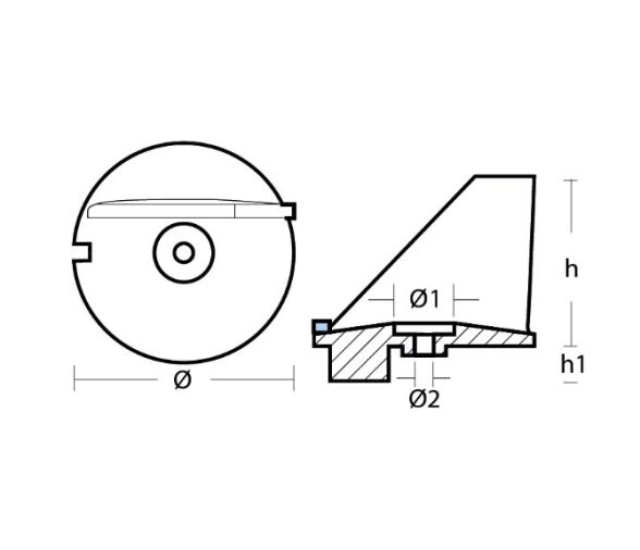 Anodo Tohatsu Aleta para 60/70/140 HP