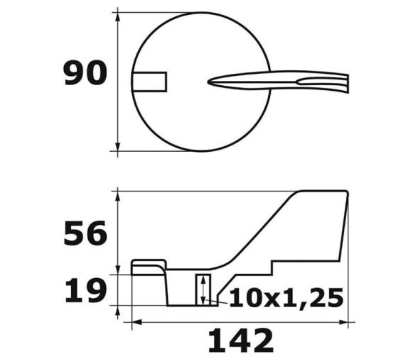 Anodo Aleta para 50/100 HP 4 Tiempos