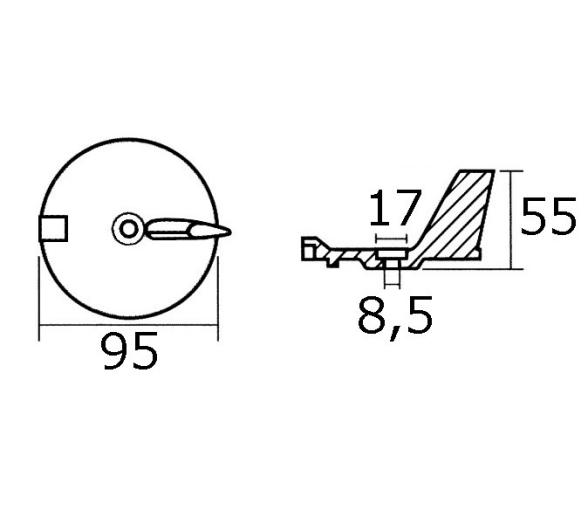 Anodo de Zinc para Yamaha 25 / 60 CV