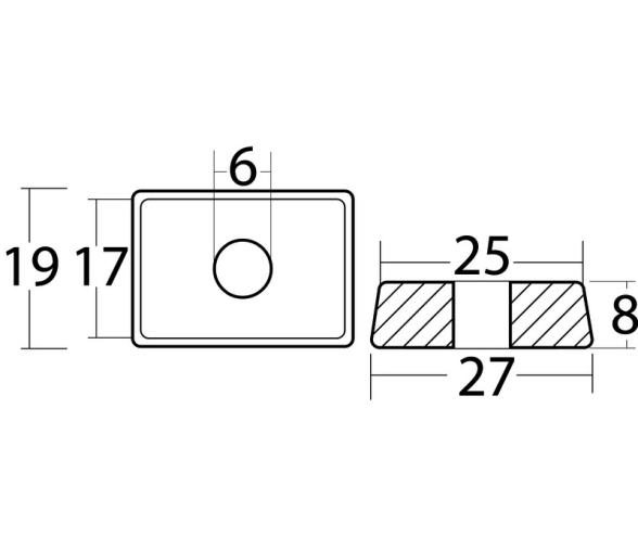 Anodo Tohatsu 4/6 HP - 2/4-tiempos