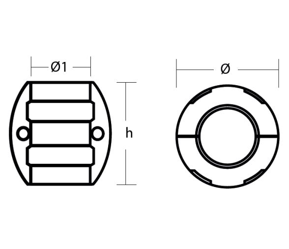Tecnoseal Ánodos de Eje Estándar - 2 agujeros de fijación