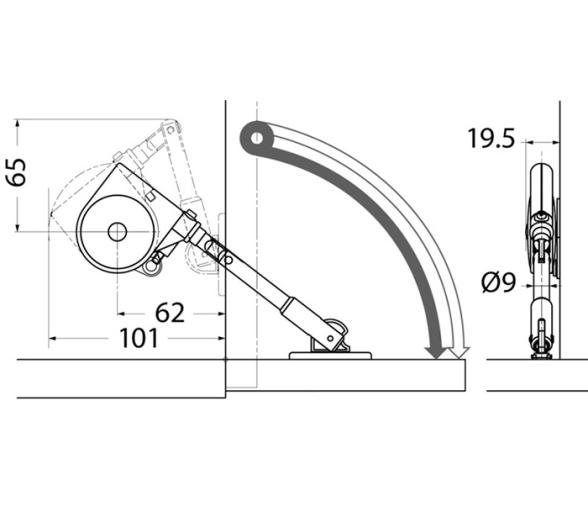 Apertura Suave Puerta hacia Abajo 0,49-1,18 Nm