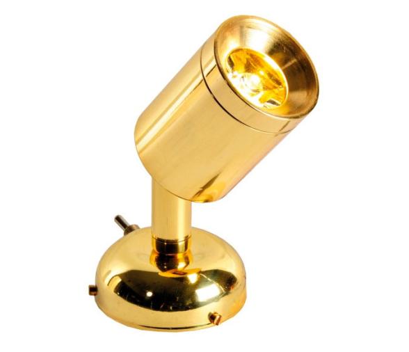 Aplique Orientable LED Laton Pulido con Interruptor 1 x 3 W HD