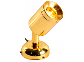 Brass Articulated LED Spotlight with Switch