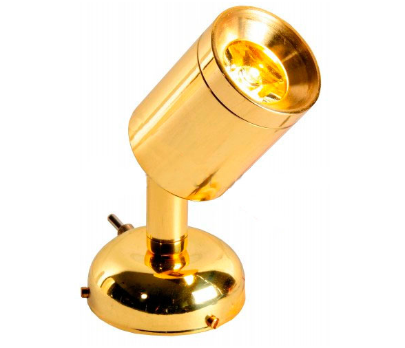 Brass Articulated LED Spotlight with Switch
