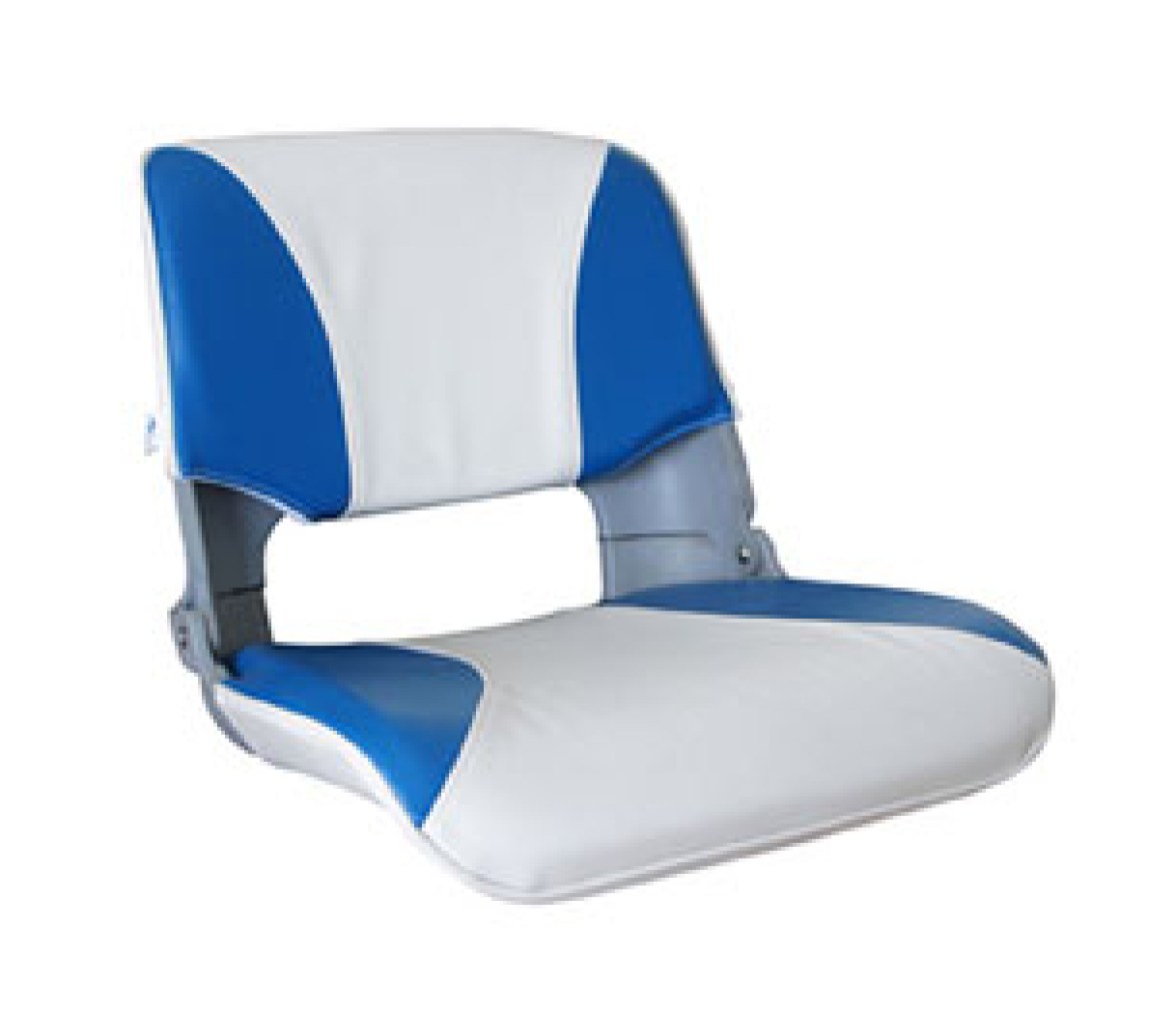 Asiento Plegable Skipper con Cojines Blanco-Azul