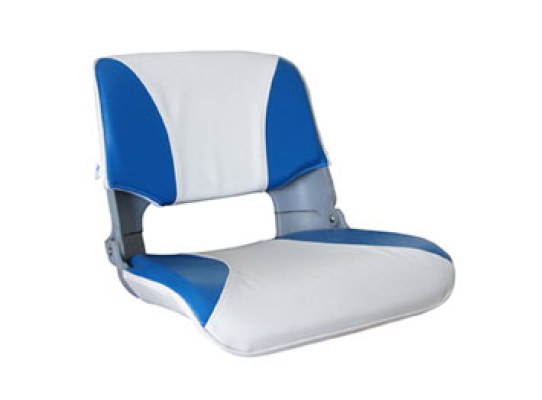 Asiento Plegable Skipper con Cojines Blanco-Azul