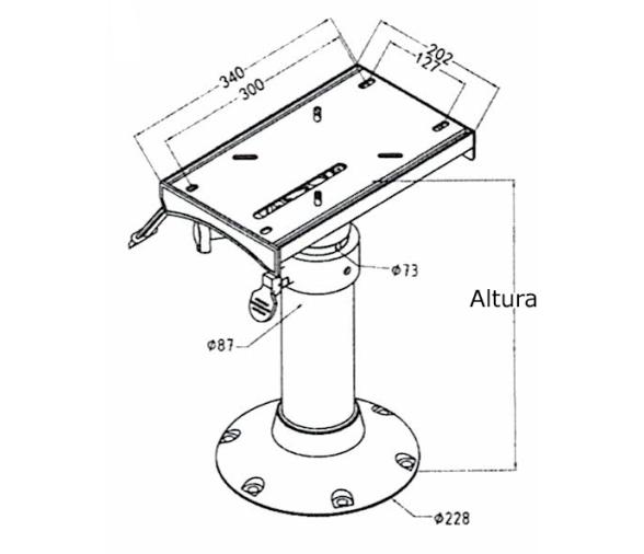 Pedestal Manual Telescopico Deslizante