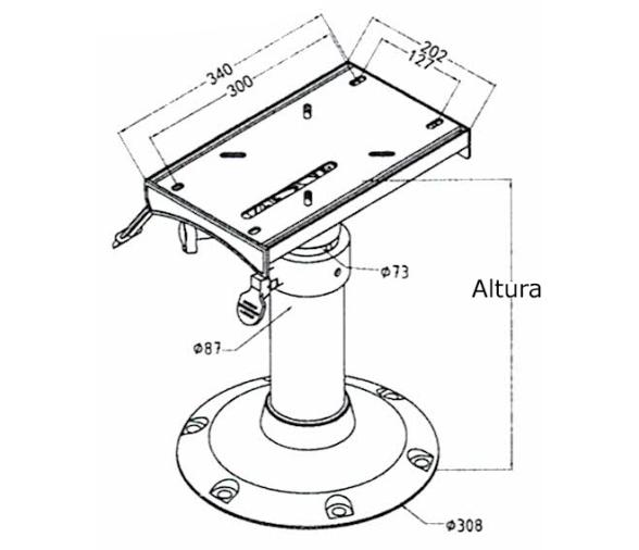 Pedestal Telescopico Manual Deslizante Base Grande