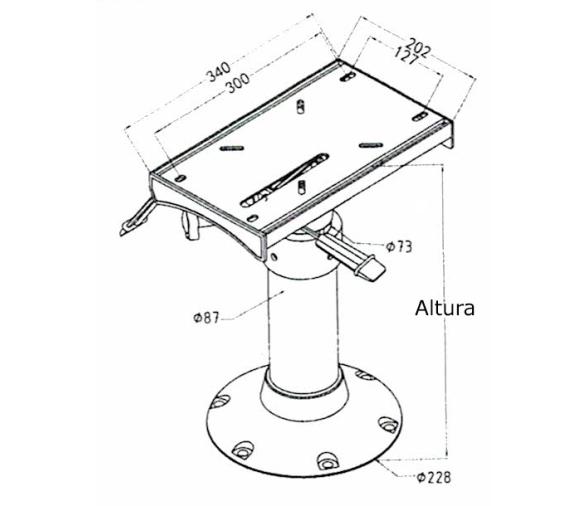 Pedestal Gas Telescopico Deslizante