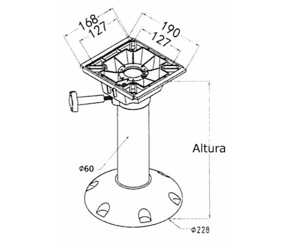 Pedestal Extraible Giratorio con Soporte
