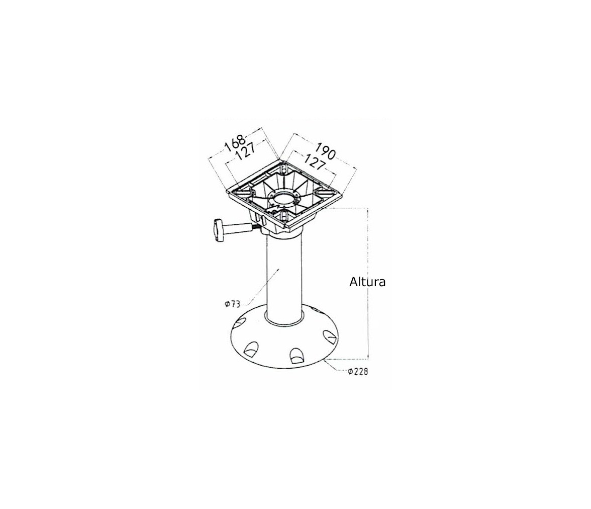 Pedestal Giratorio Ajustable Manual