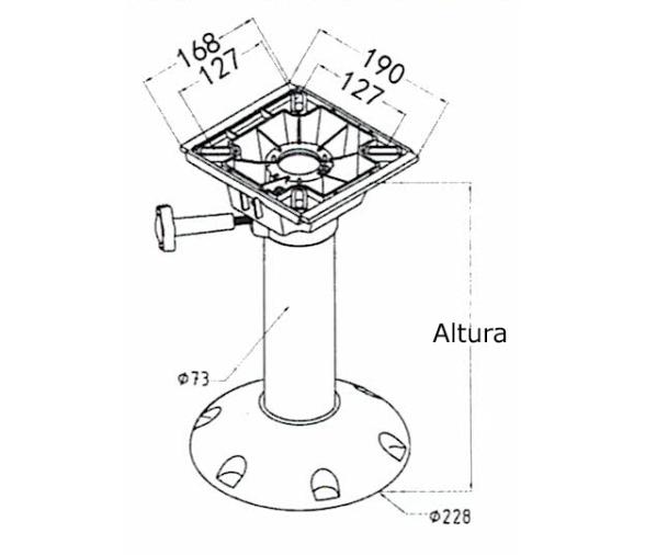 Pedestal Giratorio Ajustable Manual