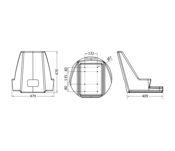Asiento Compacto de Polietileno Blanco sin Cojines